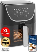 Resim Goldmaster Gustofry GM-7487 1700 W XL Dokunmatik 8 Ön Ayarlı Cam Kapaklı Hazne Aydınlatmalı Airfryer Sıcak Hava Fritözü 