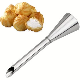Resim Paslanmaz Çelik Puf Nozul Ucu - Krem ve Dondurma için Dayanıklı Cupcake & Pastacılık Dolgu Şırınga, Temel Pişirme Aracı 