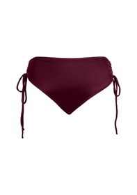Resim Endeep Kadın Yüksek Bel Yan Büzgülü İpli Bordo Bikini Altı-bordo Bordo 