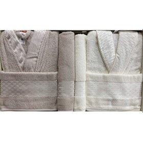 Resim Özdilek Elissa Bornoz Krem-bej Aile Seti Çok Renkli 