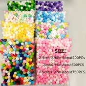 Resim 750/500/250 adet Renkli Yumuşak Pom Pom Yüksek Esnek Pom Pom Kabarık Peluş El Yapımı Ev Dekorasyonu Festival Parti Malzemeleri 