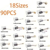 Resim Xindoker 90 Adet Elektrikli Alet Karbon Fırçası - 18 Farklı Boyut Her Birinden 5 Adet - Delikli Matkap, Açı Taşlama, Daire Testere Vb. Elektrikli Aletlerin Tamiri Ve Değiştirme Parçaları 