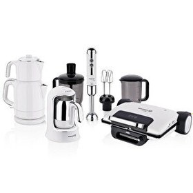 Resim Korkmaz A1824 Vanilya 14 Parça Elektro Set Beyaz Çeyiz Paketi 