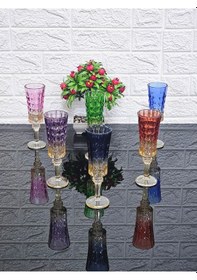 Resim El Boyama 6 Renk Ayaklı Fülüt Su Bardağı & Kahve Yanı Bardak 19 Cm Gümüş 