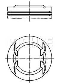 Resim MAHLE 0122200 Piston + Segman Std 73.40Mm ( Opel : Corsa Astra Agila Z 1.2 Xep ) (WP854536) 