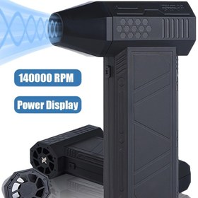 Resim Mini Turbo Jet Fan Uzun Ömürlü Şarj Edilebilir 140000RPM 4000mAh Fırçasız Motor Taşınabilir Döküm Fan Tip-C Şarjlı Güç Göstergeli Elde Tutulan Hava Temizleyici Araba, Ev, Bilgisayar Klavyesi ve Dış Mekan İçin Uygun 
