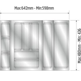Resim Mutfak Çekmece Içi Düzenleyici, Kaşıklık 64CM x 48CM Yanlar ve Boydan 4cm Kesilebilir, Antrasit 