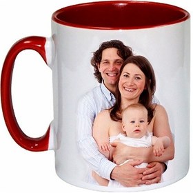 Resim Fotoğraf Baskılı Kırmızı Kulplu Kişiye Özel Kupa Bardak 