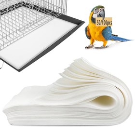 Resim 50/100 adet, Kare Kuş Kafesi Liner, Altına Uygun, İç Kafesleri Kolay Temizleme ve Temizleme, Kuş Kafesleri İçin Uygun, 22*15cm/30*40cm/27*38cm Boyutlarında Mevcut, Üç Boyut 