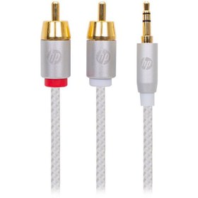 Resim HP Pro Örgülü 3.5mm Aux 2 RCA Ses Kablosu Beyaz 1.5 Metre 