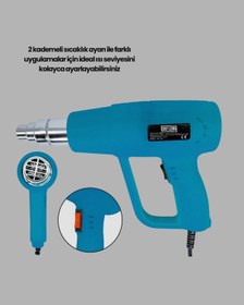 Resim Gld-spt- 2 Kademeli Güçlü Sıcak Hava Tabancası 380 500 Isı Ayarı 