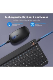 Resim Coverzone Bluetooth Kablosuz Türkçe Şarjlı Midi Q Klavye Alüminyum Alışım Mini Mouse Eşleştirmeli 25cm X 15cm 