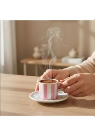 Resim Güral Porselen Mental 4 Parça Kahve Fincan Takımı 6566 