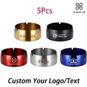 Resim Xuweiwei 5pcs Frosted Silvery S Boyutu Özel Gravürlü Kül Tablası Seti Kurumsal Hediyeler Ve Etkinlikler İçin 