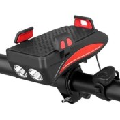 Resim Xinhang 4 In 1 Bisiklet Işık LED Bisiklet Ön Işık USB Şarj Edilebilir Güç Bankaları Bisiklet Telefon Standı Boynuz Çok Işlevli Mtb El Feneri (Yurt Dışından) 