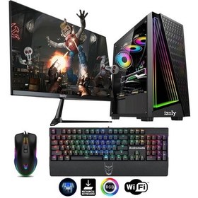 Resim Izoly ST00013 i5-10400F 16 GB 256 GB SSD RX550 4 GB 24" Free Dos Masaüstü Oyuncu Bilgisayarı 