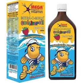 Resim Mega Vitamin - Mega-o-mega Sıvı Balık Yağı 100ml - Çilek Aromalı 