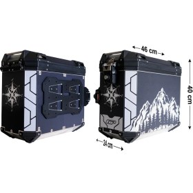 Resim Gp Kompozit DSN04 Universal 40 Lt x 2 Desenli Alüminyum Motosiklet Yan Çanta Seti 