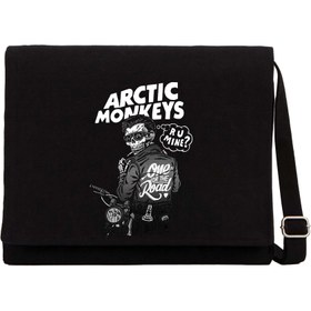 Resim Artic Monkeys Skull Rider Siyah Postacı Çantası - Siyah 