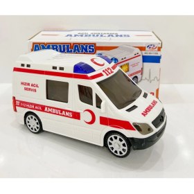 Resim Mavi Düşler 3D Işıklı Sesli Sirenli Pilli Oyuncak Ambulans Araba 112 Acil Kurtarma 