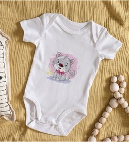 Resim Bitmeyenkartus Bk Kids Sevimli Kedi Tasarımlı Bebek Body Zıbın - Model 1 Çok Renkli 
