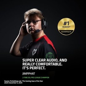 Resim Razer BlackShark V2 Pro (2023) - PC Premium Kablosuz E-Spor Kulaklığı (HyperClear Süper Geniş Bant Mikrofon, TriForce Titanyum 50mm Sürücü, HyperSpeed ​​Kablosuz, 70 Saat Pil) Siyah 