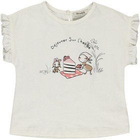 Resim Panço Kız Bebek Baskı Detaylı T-shirt 