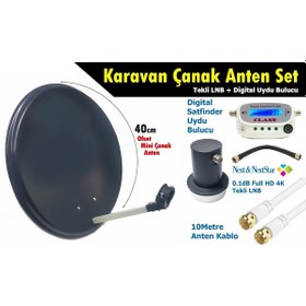 Resim Antenci 40 CM Karavan Çanak Anten Seti + Dijital Uydu Bulucu 