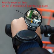 Resim 360 Derece Dönebilen Kavisli Lens Bisiklet Aynası, Akrilik Lens, ABS Kabuk, Kol ve Kol Bantları ile Donatılmış, Araçlar için Özel Tasarlanmış, Yuvarlak Arka Görüş Aynası Kol Aynası, Bisiklet ve Motosiklet Sürerken Güvenlik Ekipmanları için Kullanılan Kol Arka Görüş Aynası, Sürüş Kol Bantı Arka Görüş Aynası. 