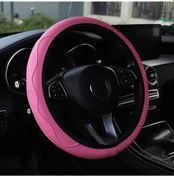 Resim Pu Deri Kabartmalı El Şeklinde Deri Hissi Veren Araba, İç Halkasız Direksiyon Pink Pink 