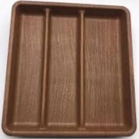 Resim 3 Bölmeli Kaşıklık, 33x33 Cm Ahşap Görünümlü Kaşıklık 