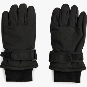 Resim Erkek Çocuk Kayak Eldiveni Cırt Cırtlı Ayarlanabilir Manşetli 