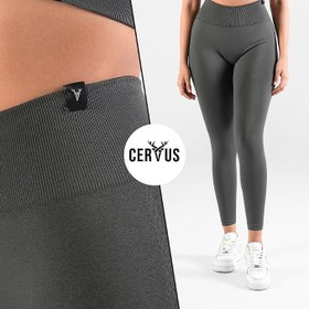 Resim Cervus Kadın Yüksek Bel Selülit Gizleyici Dokulu Tayt - Toparlayıcı Push Up Etkili Spor ve Yoga Taytı 