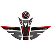 Resim GP Kompozit Yamaha MT-25 2015-2019 Uyumlu Tank Pad Seti Siyah-Kırmızı 