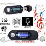 Resim nelerbulurum PİLLİ DİJİTAL EKRANLI USB 8 GB DAHİLİ HAFIZALI RADYO/SES KAYIT/MP3 ÇALAR USB GİRİŞLİ MP3 PLAYER 