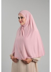 Resim Hürrem Bone Pudra Pratik Hazır Geçmeli Tesettür Eşarp Viskon Pratik Namaz Örtüsü 2201 06 Pudra 
