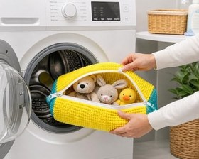 Resim Orret Home Mikrofiber Ayakkabı Yıkama Filesi Fermuarlı Ayakkabı Yıkama Torbası Makarna Tasarım Çamaşır Makinesi Koruyucu Yıkama Çantası 1 Adet (ASORTİ RENK) 