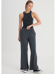 Resim Wrangler Loose Fit Rahat Kesim Yüksek Bel Geniş Paça %100 Pamuk Antrasit Sweatpant Eşofman W241602003 Antrasit 