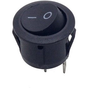 Resim Yuvarlak 2 Pin Anahtar Rocker Switch Mini Buton Kcd1 Siyah 