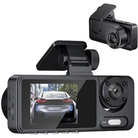 Resim Createtech Kameralı Dash Cam Çok Dilli Araba Dikiz Aynası Geniş Açı Video Kayıt Kamerası 
