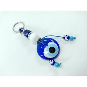 Resim Nazar Boncuğu Anahtarlık El Yapımı Cam Hediyelik Aksesuar 