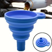 Resim 1 adet Silikon Katlanabilir Mini Huni, Ev, Garaj ve Mağaza Kullanımı için Evrensel Esnek Otomotiv Yağ Değiştirme ve Sıvı Transfer Aracı, Taşınabilir ve Dayanıklı Tasarım, Garaj Kullanım Ekipmanı | Çok Yönlü Ev Kullanımı | Kolay İşleme Aracı, Otomotiv için Huni 