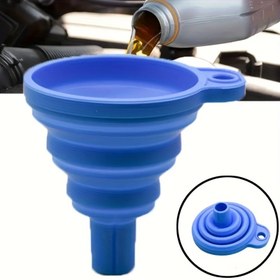 Resim 1 adet Silikon Katlanabilir Mini Huni, Ev, Garaj ve Mağaza Kullanımı için Evrensel Esnek Otomotiv Yağ Değiştirme ve Sıvı Transfer Aracı, Taşınabilir ve Dayanıklı Tasarım, Garaj Kullanım Ekipmanı | Çok Yönlü Ev Kullanımı | Kolay İşleme Aracı, Otomotiv için Huni 