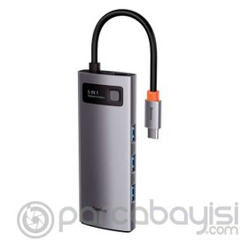 Resim Baseus Metal Gleam 5in1 Multifonksiyonel Type-C Hub Dock Station 