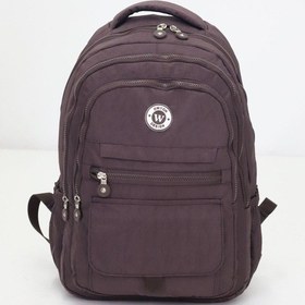 Resim Kapaklı Beş Gözlü Geniş Sırt Çantası Peluş Hediyeli, Konforlu Askılı, Günlük Kullanıma Uygun Kahverengi 