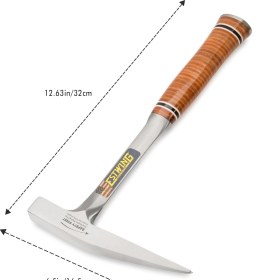 Resim Estwing E13P 13 Oz Pickhammer, Kalemtıraş Kafa, Deri Sap, Sağlam, 370 G 