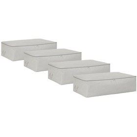 Resim Ocean Home Textile 4'lü Mega Boy Gri Balıksırtı Baza Altı Hurç Set 74 X 46 X 22 Cm Gri 