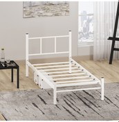 Resim Metal Karyola, Defne Metal Karyola 90x190 cm Beyaz Renk 