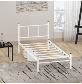 Resim Metal Karyola, Defne Metal Karyola 90x190 cm Beyaz Renk 