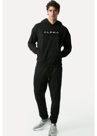 Resim Alpha Baskılı Eşofman Takımı Siyah 